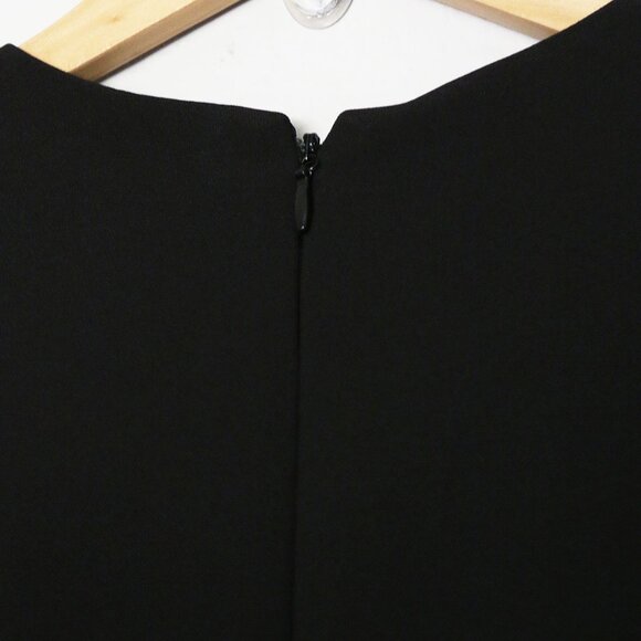 BCBGMaxAzria Black Nikki Zip Front Peplum Mini Dress 10 Stretchy Ponte Y2K $298 - Picture 11 of 14